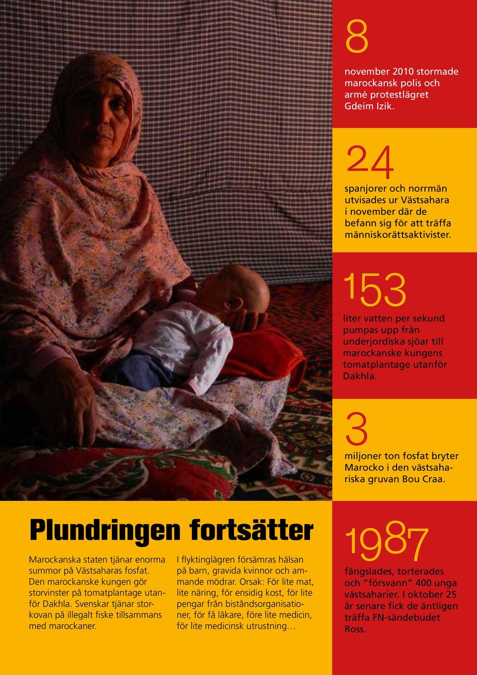 Plundringen fortsätter Marockanska staten tjänar enorma summor på Västsaharas fosfat. Den marockanske kungen gör storvinster på tomatplantage utanför Dakhla.