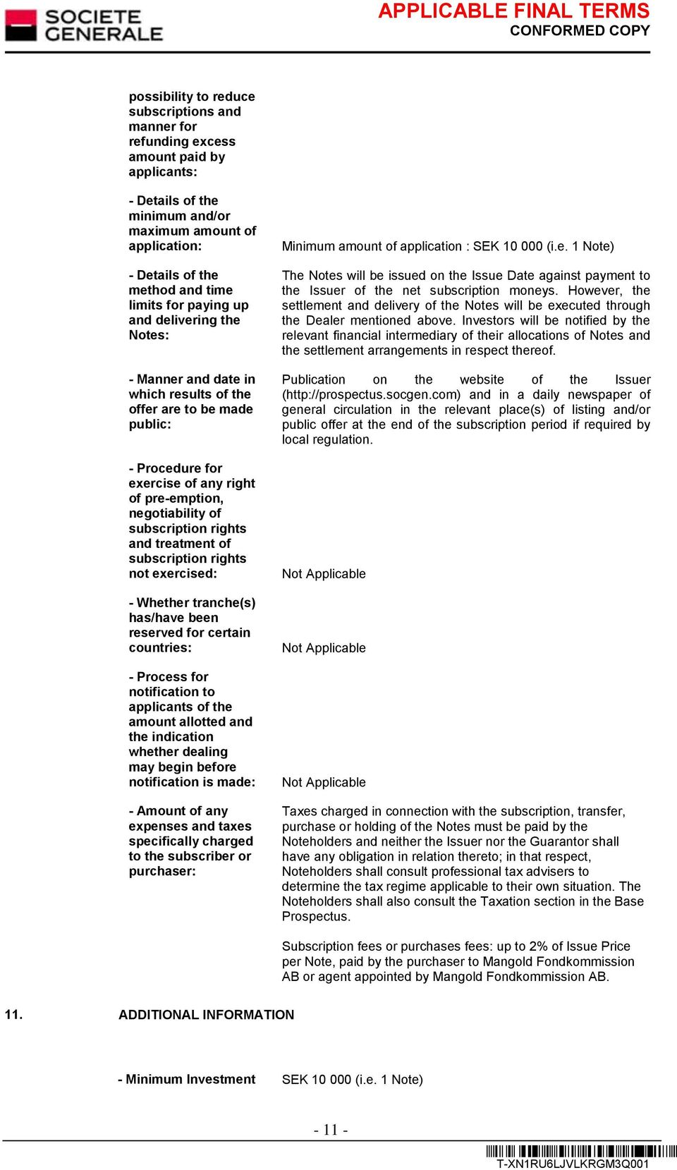 rights and treatment of subscription rights not exercised: - Whether tranche(s) has/have been reserved for certain countries: - Process for notification to applicants of the amount allotted and the