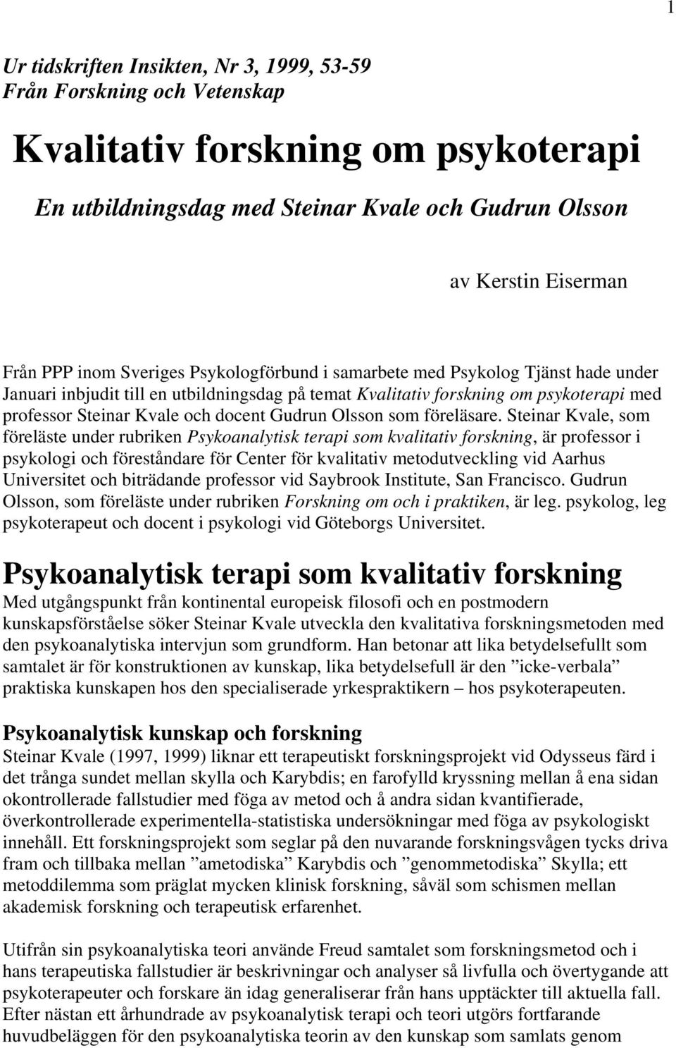 Olsson som föreläsare.