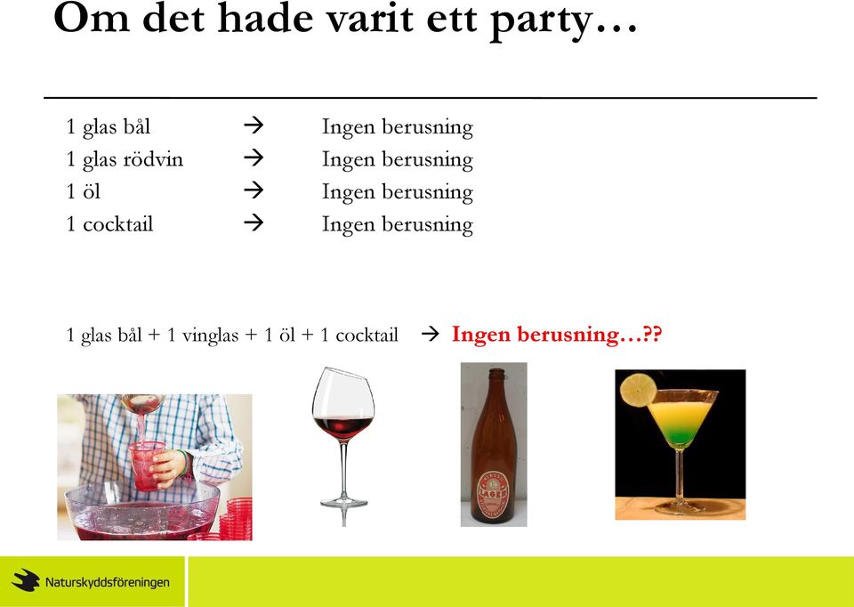 Ingen berusning 1 cocktail Ingen berusning 1