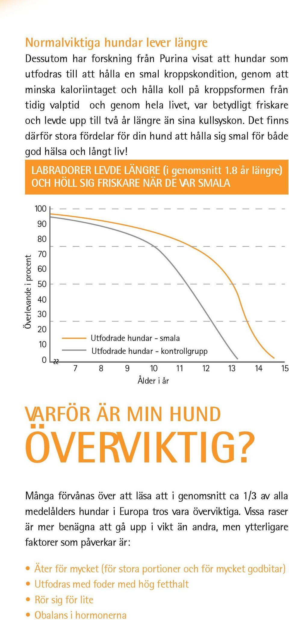 Det finns därför stora fördelar för din hund att hålla sig smal för både god hälsa och långt liv! LabradorER levde längre (i genomsnitt 1.