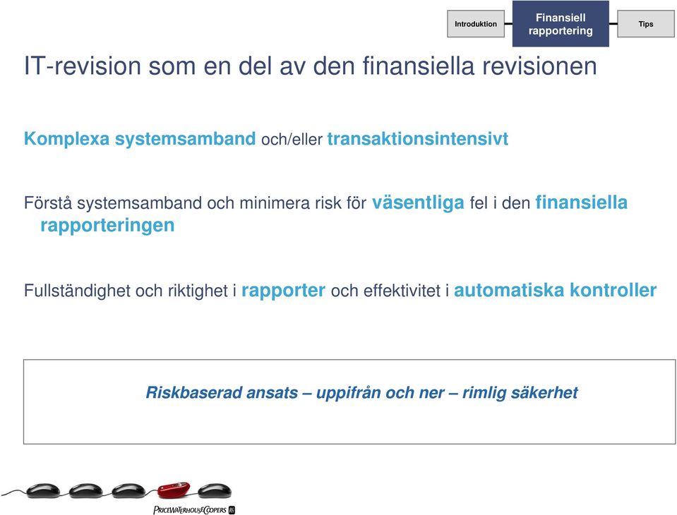 väsentliga fel i den finansiella en Fullständighet och riktighet i rapporter och