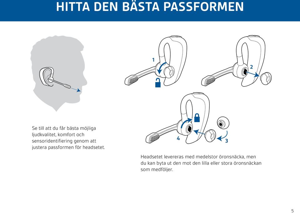 passformen för headsetet.