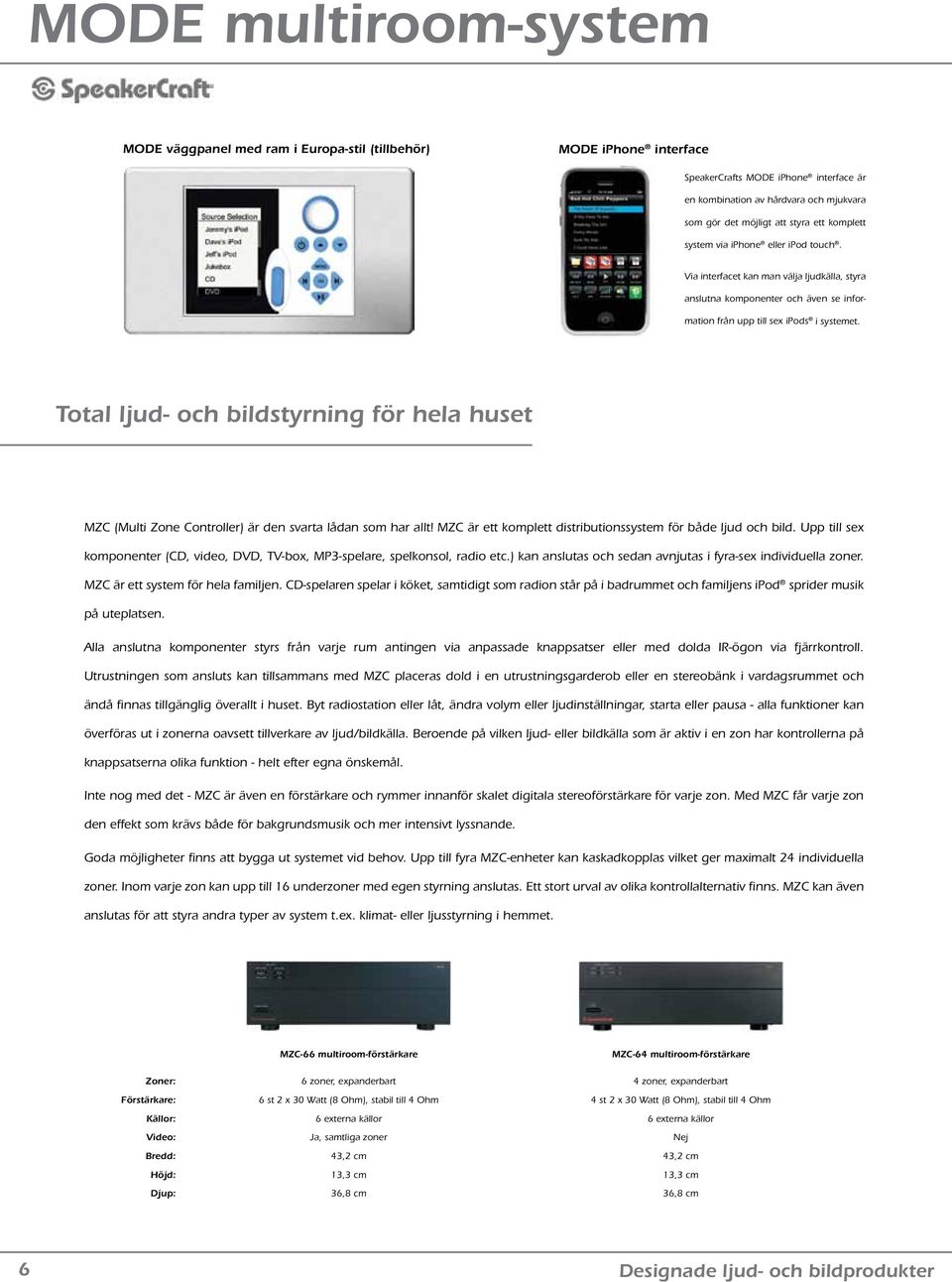 Total ljud och bildstyrning för hela huset MZC (Multi Zone Controller) är den svarta lådan som har allt! MZC är ett komplett distributionssystem för både ljud och bild.