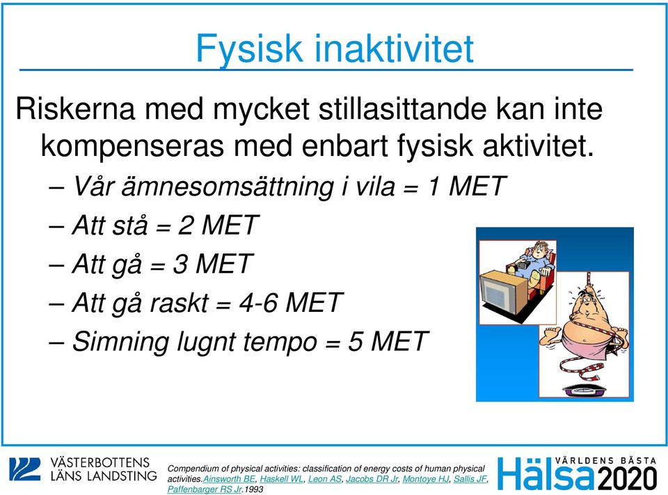 tempo = 5 MET Compendium of physical activities: classification of energy costs of human physical