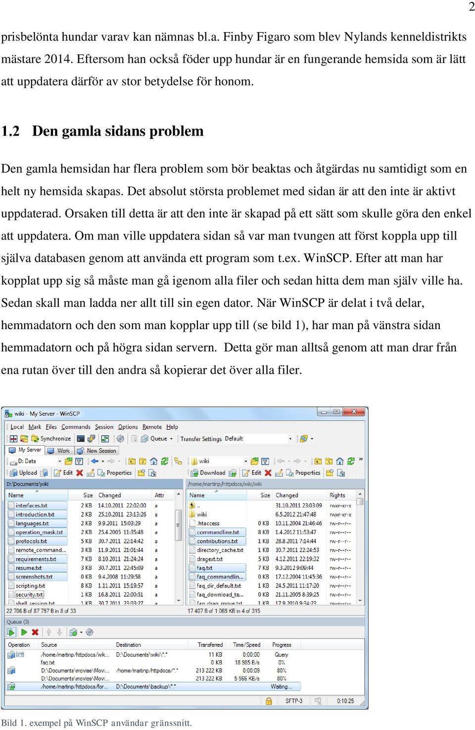 Den gamla sidans problem Den gamla hemsidan har flera problem som bör beaktas och åtgärdas nu samtidigt som en helt ny hemsida skapas.