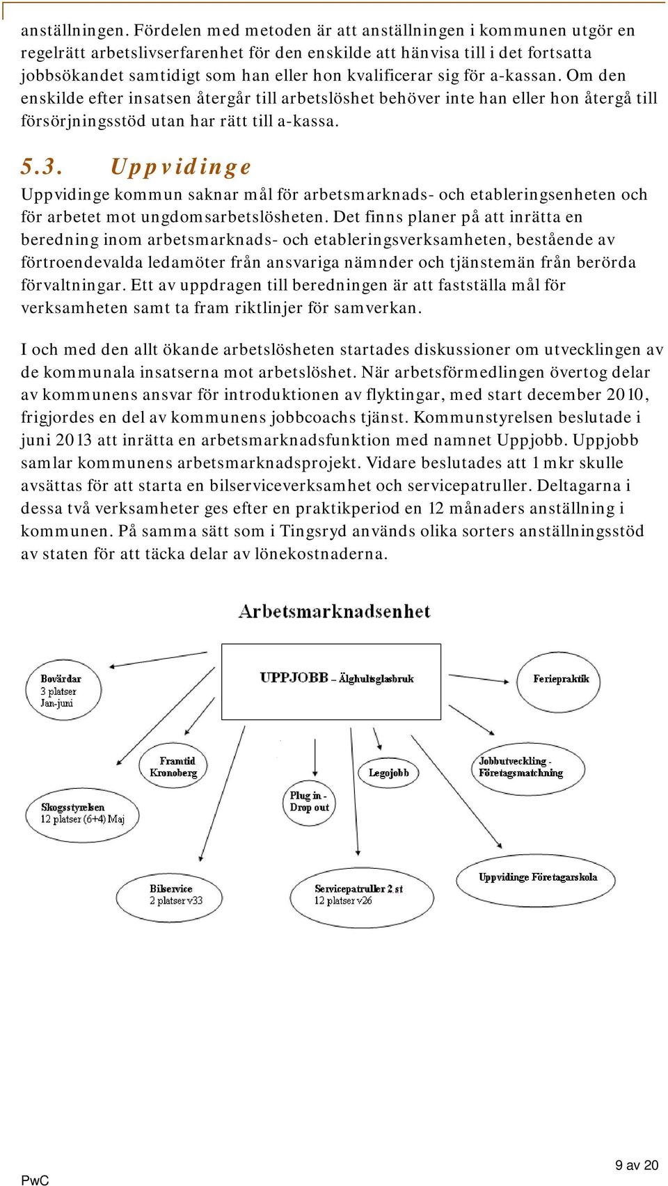 sig för a-kassan. Om den enskilde efter insatsen återgår till arbetslöshet behöver inte han eller hon återgå till försörjningsstöd utan har rätt till a-kassa. 5.3.