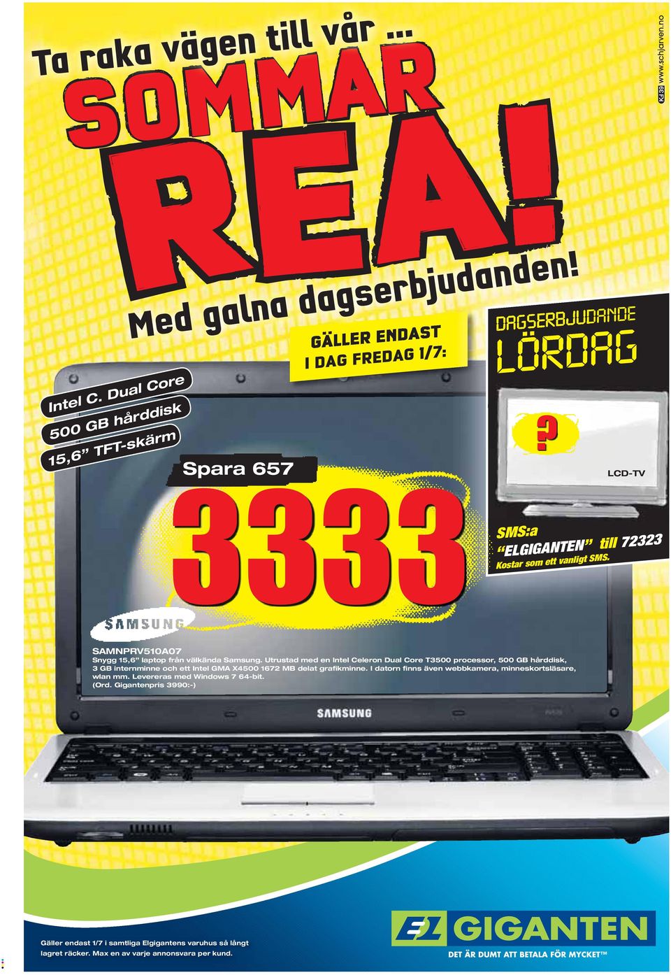 LCD-TV SAMNPRV510A07 Snygg 15,6 laptop från välkända Samsung.