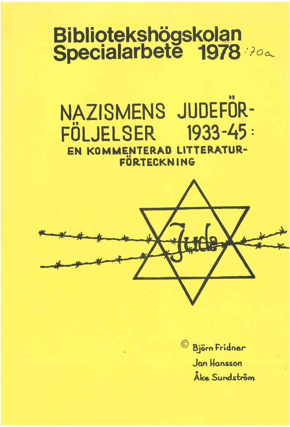 FOLJELSER JUDEFOR- 1933-45 :