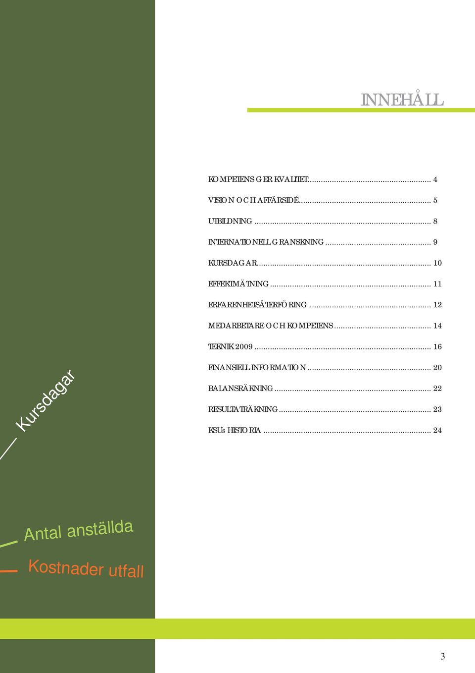 .. 11 ERFARENHETSÅTERFÖRING... 12 MEDARBETARE OCH KOMPETENS... 14 TEKNIK 2009.