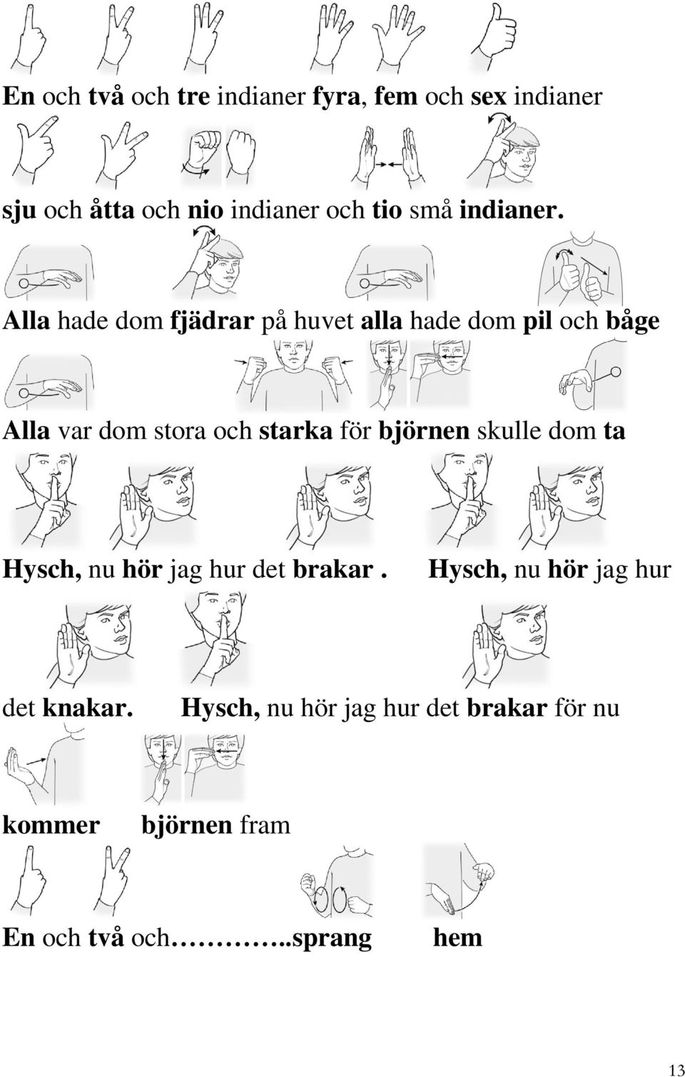 Alla hade dom fjädrar på huvet alla hade dom pil och båge Alla var dom stora och starka för