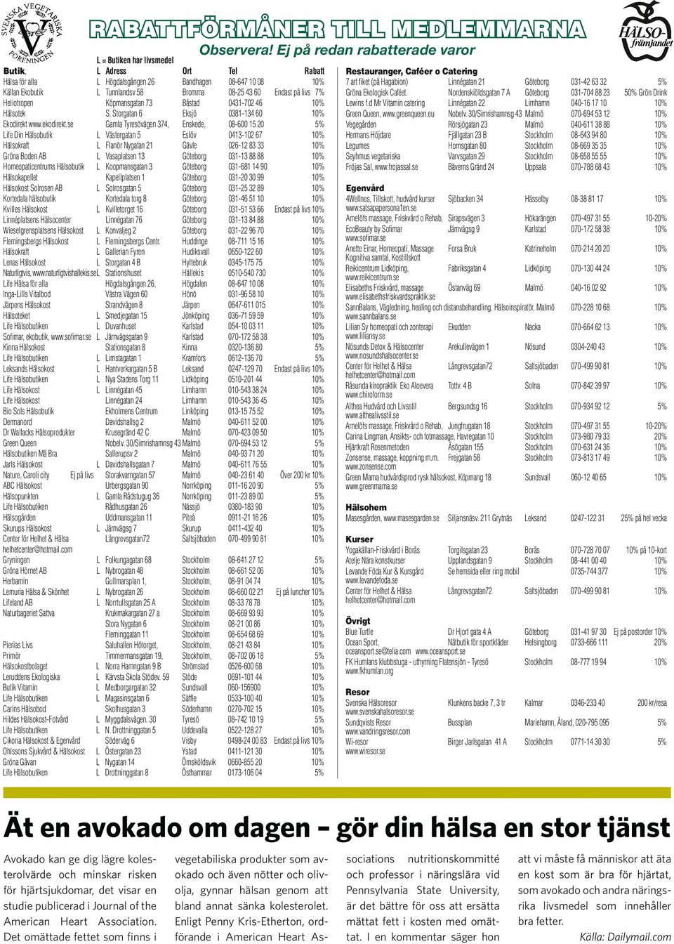 se Gamla Tyresövägen 374, Enskede, 08-600 15 20 5% Life Din Hälsobutik L Västergatan 5 Eslöv 0413-102 67 10% Hälsokraft L Flanör Nygatan 21 Gävle 026-12 83 33 10% Gröna Boden AB L Vasaplatsen 13