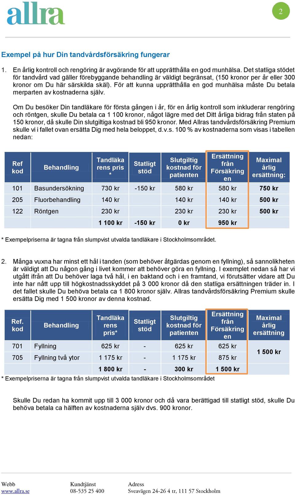 För att kunna upprätthålla gd munhälsa måste Du betala merpart av kstnaderna själv.