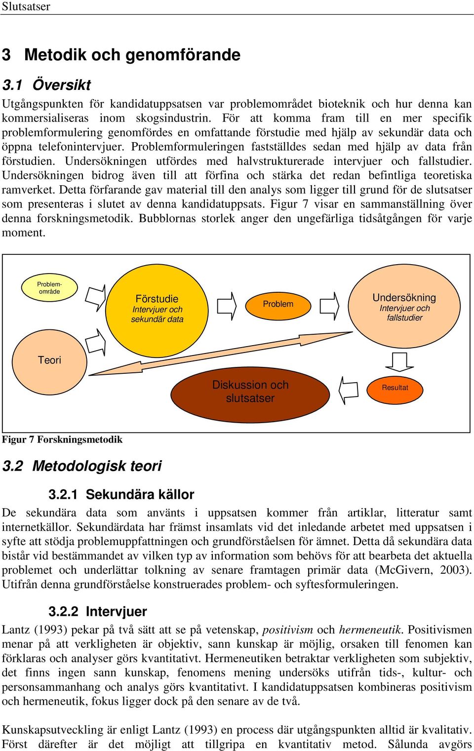 Problemformuleringen fastställdes sedan med hjälp av data från förstudien. Undersökningen utfördes med halvstrukturerade intervjuer och fallstudier.