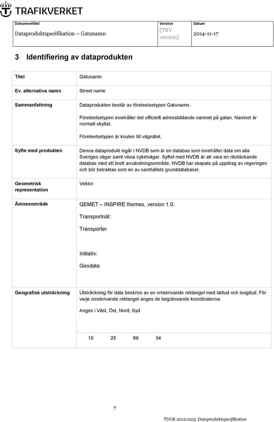 Syfte med produkten Denna dataprodukt ingår i NVDB som är en databas som innehåller data om alla Sveriges vägar samt vissa cykelvägar.