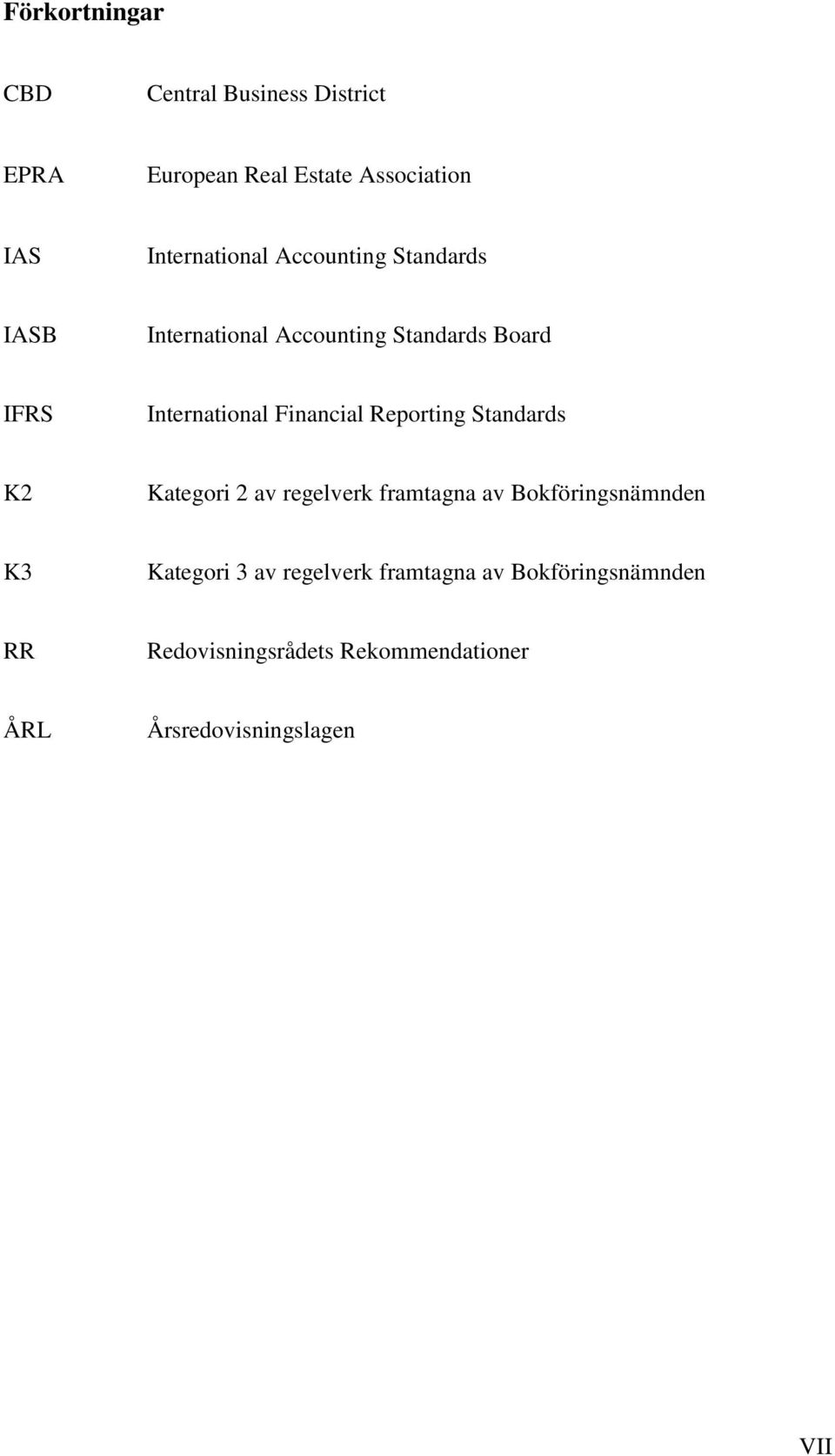 Reporting Standards K2 Kategori 2 av regelverk framtagna av Bokföringsnämnden K3 Kategori 3 av