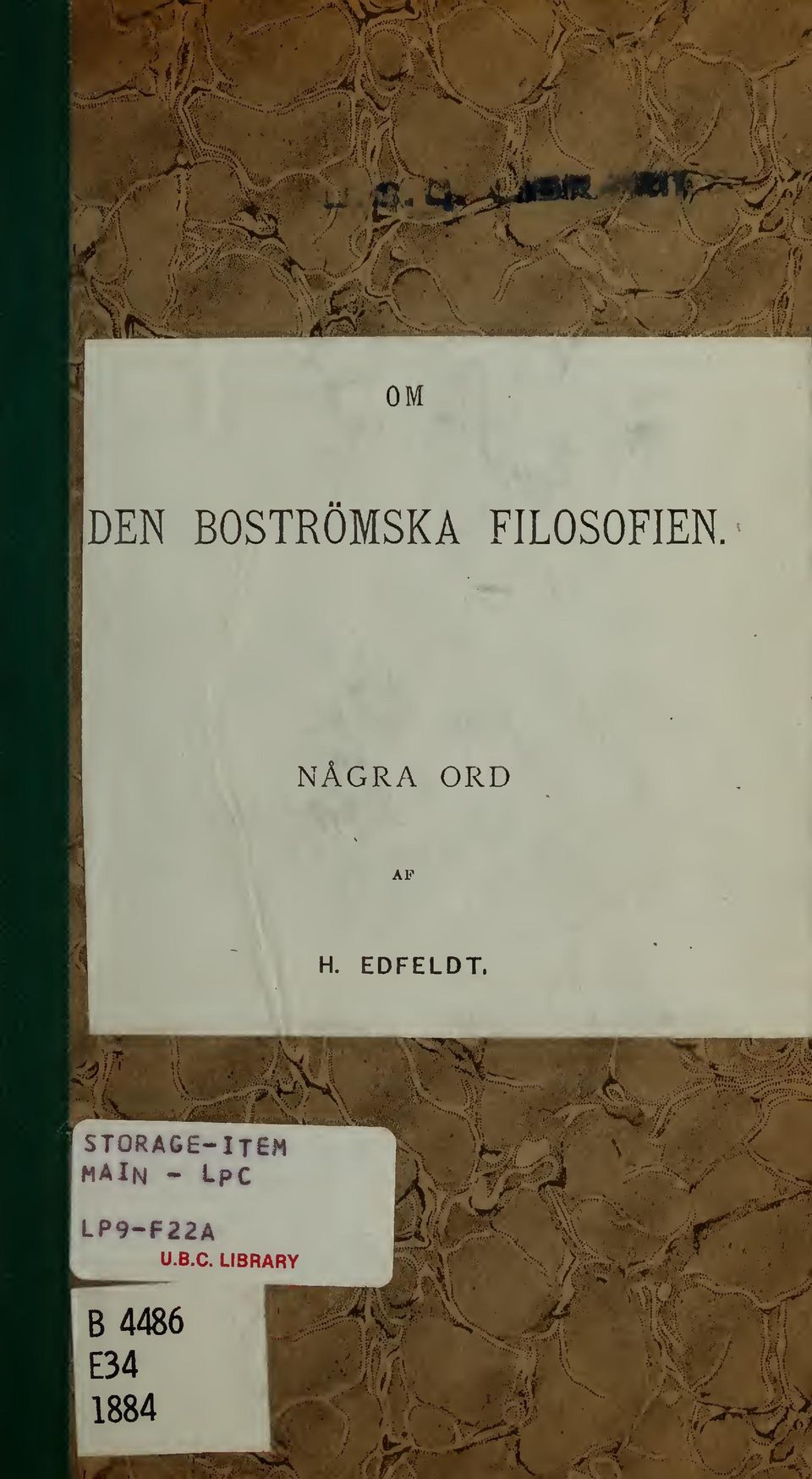 NÅGRA ORD AP H. EDFELDT.