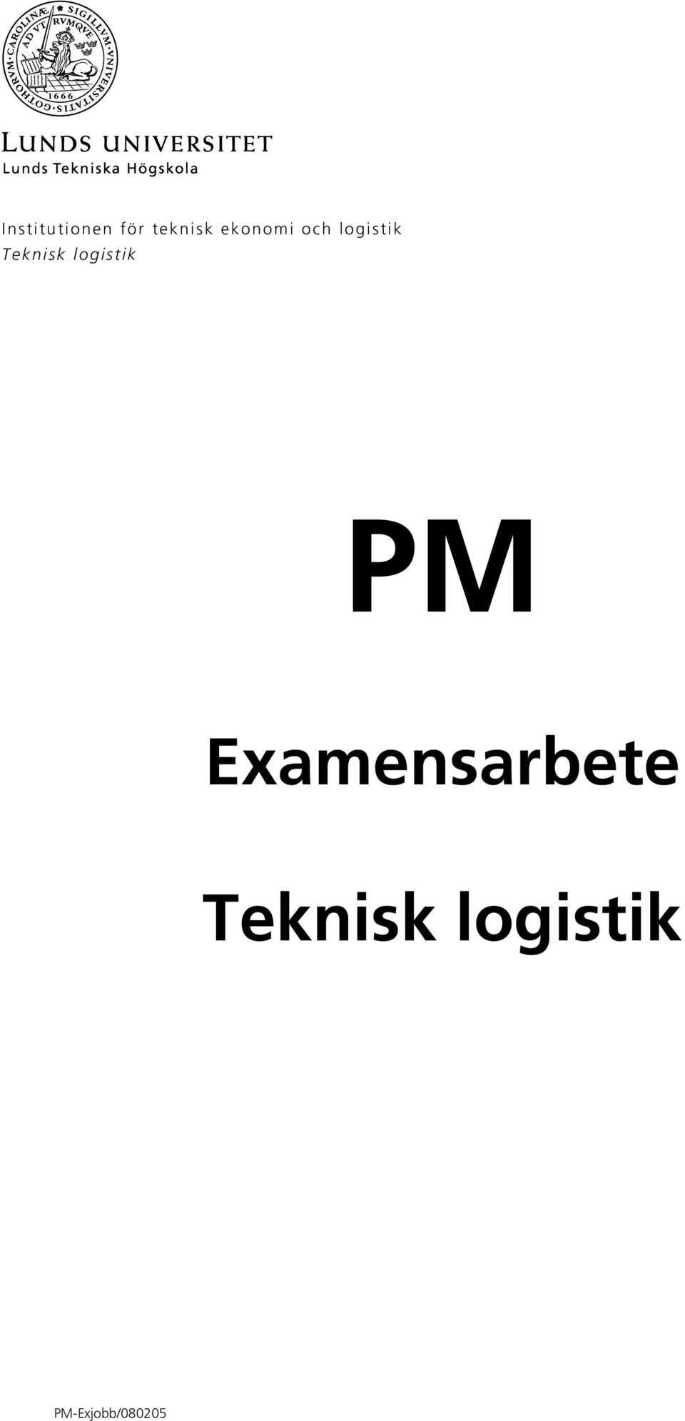 logistik PM Examensarbete
