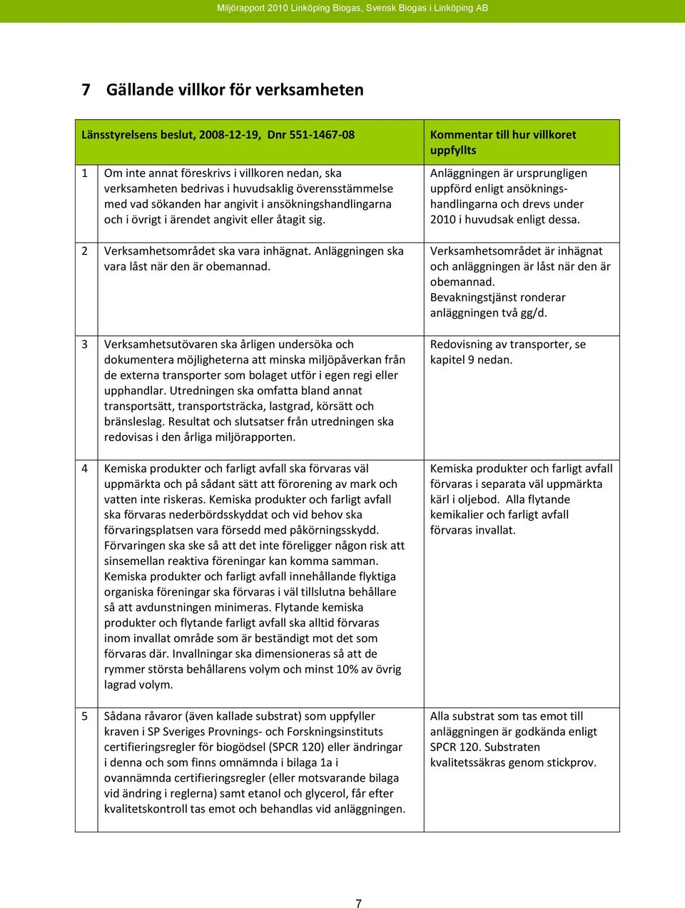 3 Verksamhetsutövaren ska årligen undersöka och dokumentera möjligheterna att minska miljöpåverkan från de externa transporter som bolaget utför i egen regi eller upphandlar.