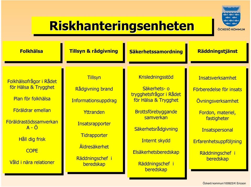 ldrastödssamverkan dssamverkan A A - - Ö Håll Håll dig dig frisk frisk COPE COPE Våld Våld i i nära nnära relationer relationer Tillsyn Tillsyn Rådgivning Rådgivning brand brand Informationsuppdrag