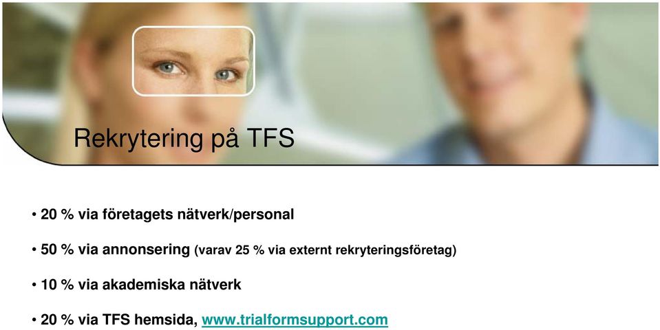 % via externt rekryteringsföretag) 10 % via