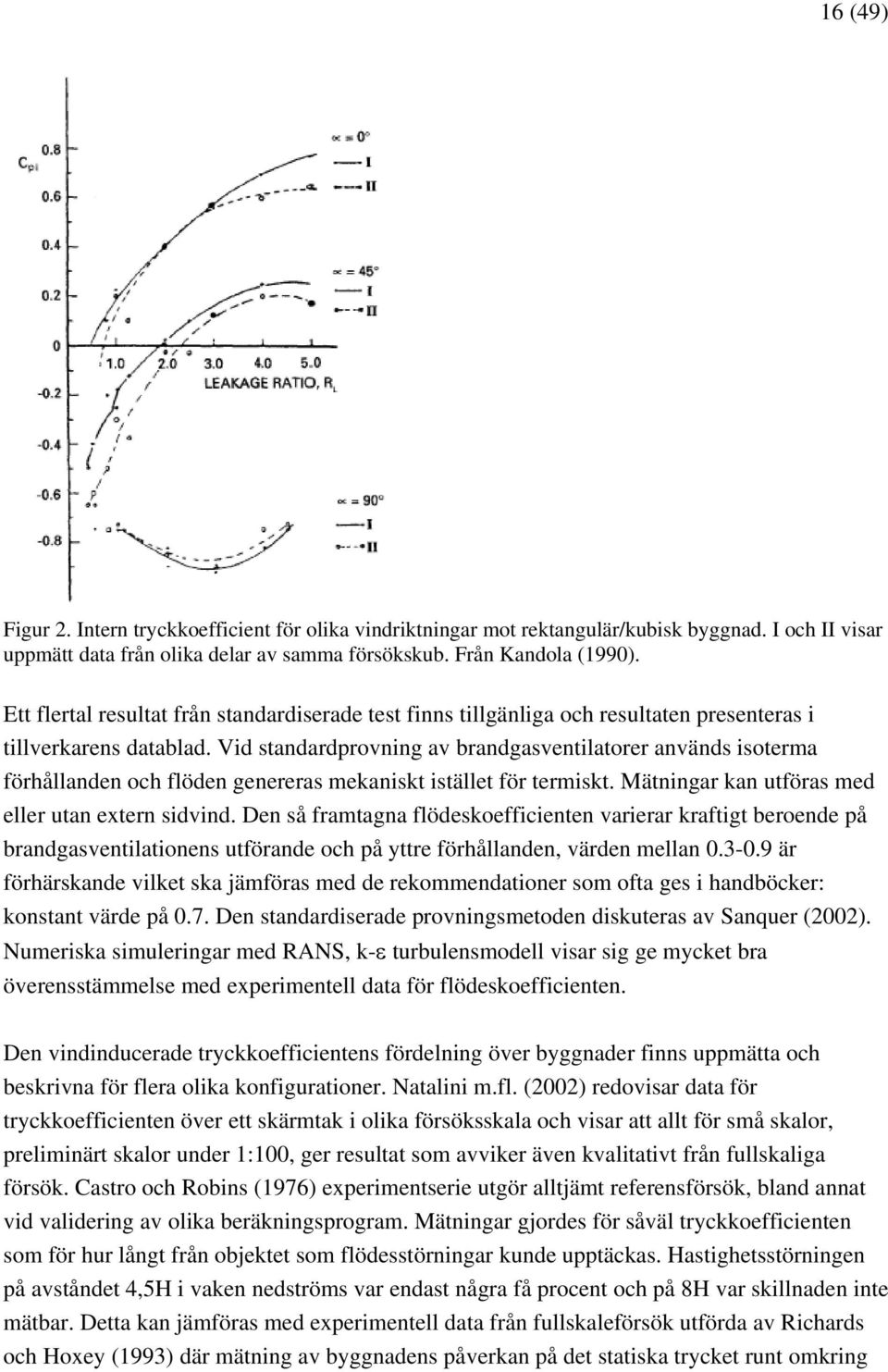 Vid standardprovning av brandgasventilatorer används isoterma förhållanden och flöden genereras mekaniskt istället för termiskt. Mätningar kan utföras med eller utan extern sidvind.