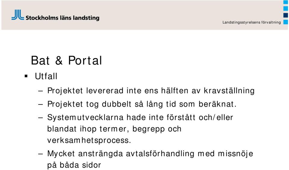 Systemutvecklarna hade inte förstått och/eller blandat ihop termer,