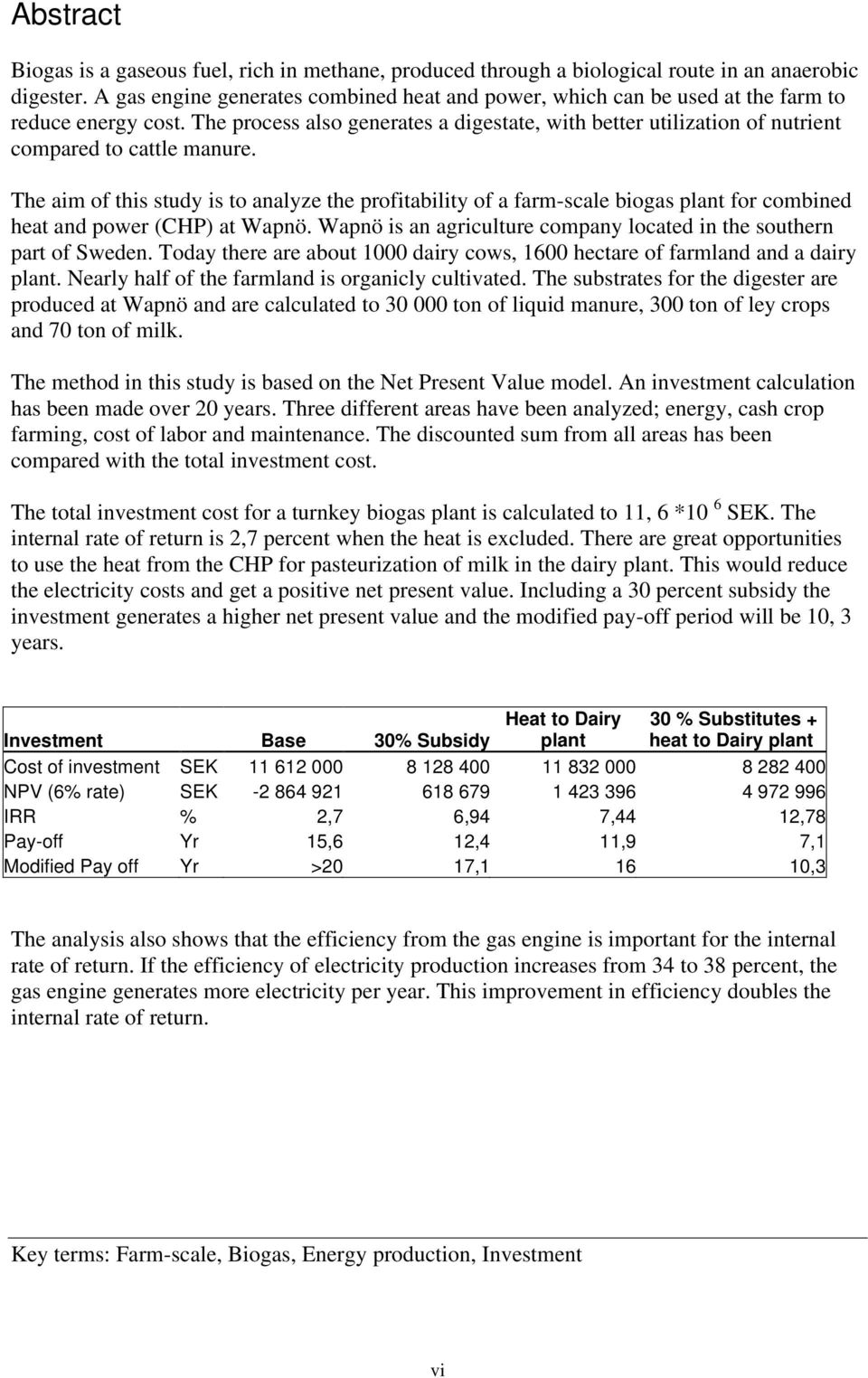 The process also generates a digestate, with better utilization of nutrient compared to cattle manure.