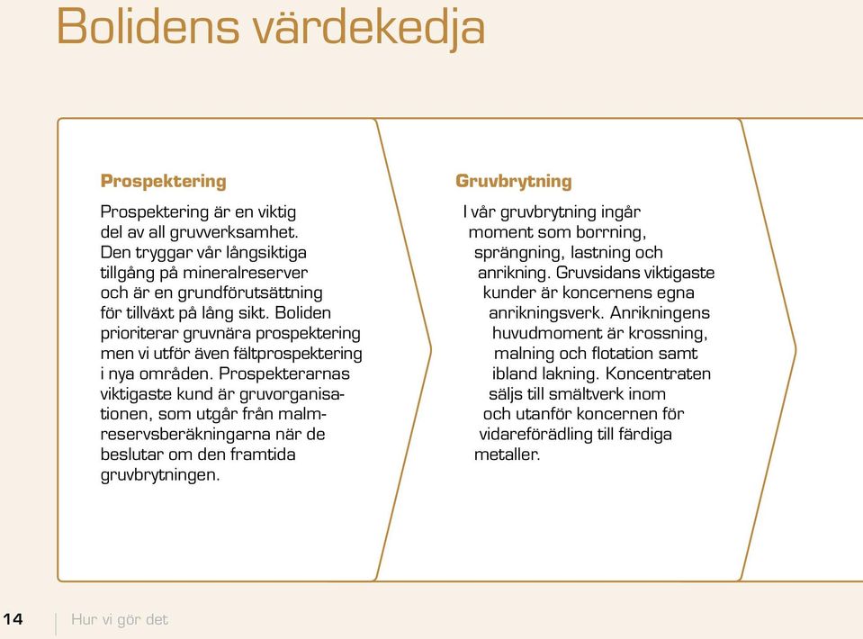 Prospekterarnas viktigaste kund är gruv organisationen, som utgår från malmreservsberäkningarna när de beslutar om den framtida gruvbrytningen.