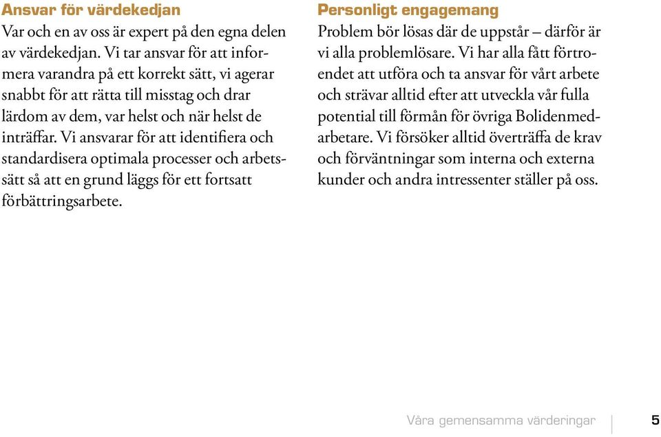 Vi ansvarar för att identifiera och standardisera optimala processer och arbetssätt så att en grund läggs för ett fortsatt förbättringsarbete.