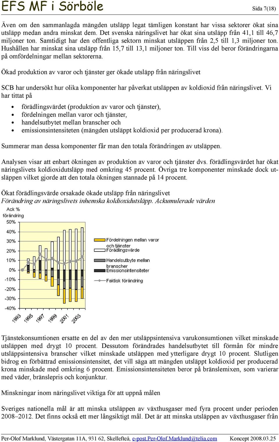 Hushållen har minskat sina utsläpp från 15,7 till 13,1 miljoner ton. Till viss del beror förändringarna på omfördelningar mellan sektorerna.