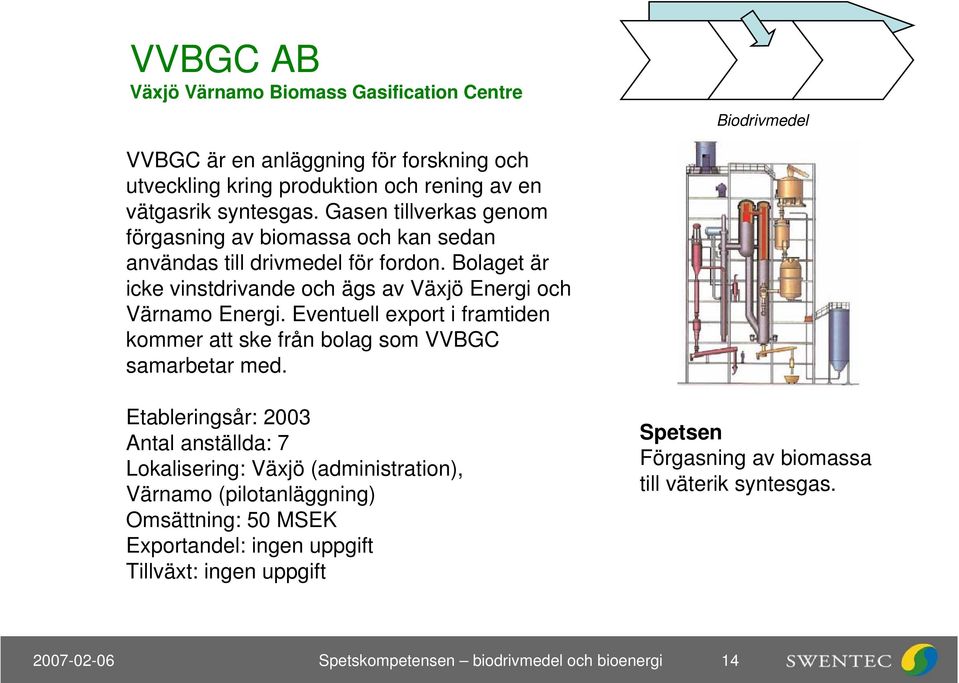 Eventuell export i framtiden kommer att ske från bolag som VVBGC samarbetar med.