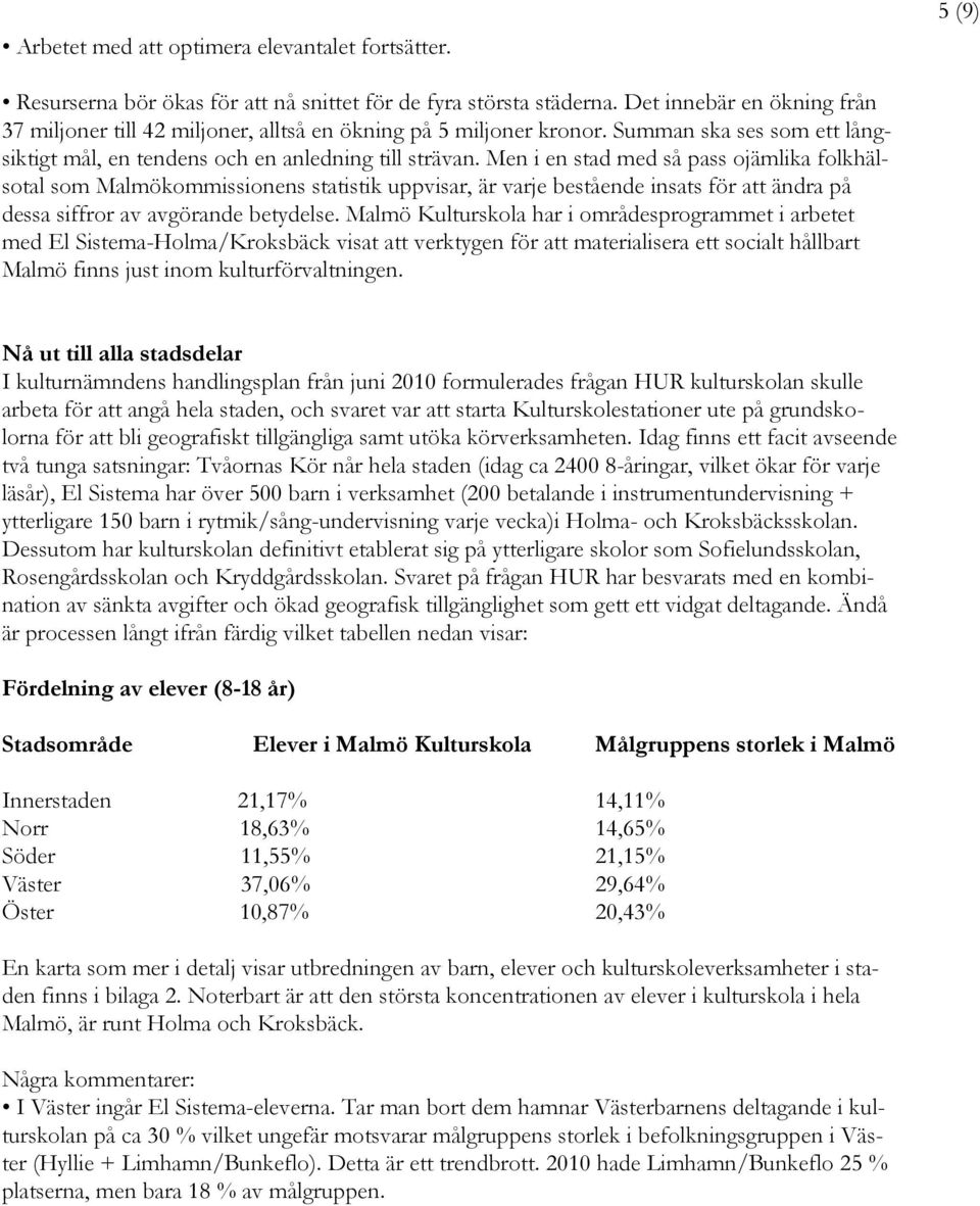 Men i en stad med så pass ojämlika folkhälsotal som Malmökommissionens statistik uppvisar, är varje bestående insats för att ändra på dessa siffror av avgörande betydelse.