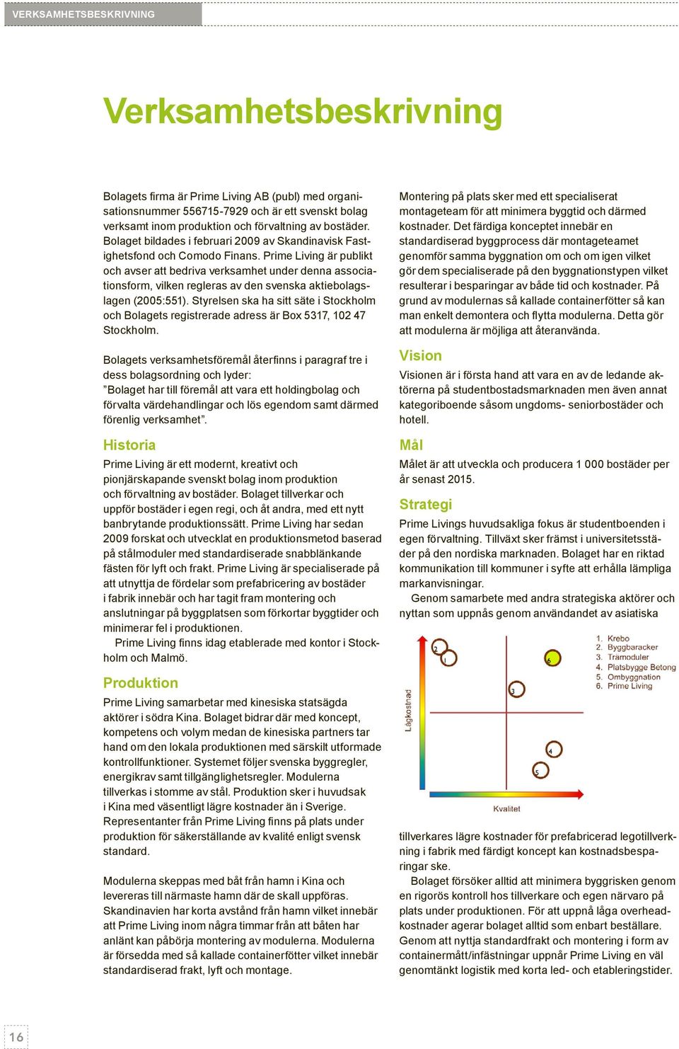 Prime Living är publikt och avser att bedriva verksamhet under denna associationsform, vilken regleras av den svenska aktiebolagslagen (2005:551).