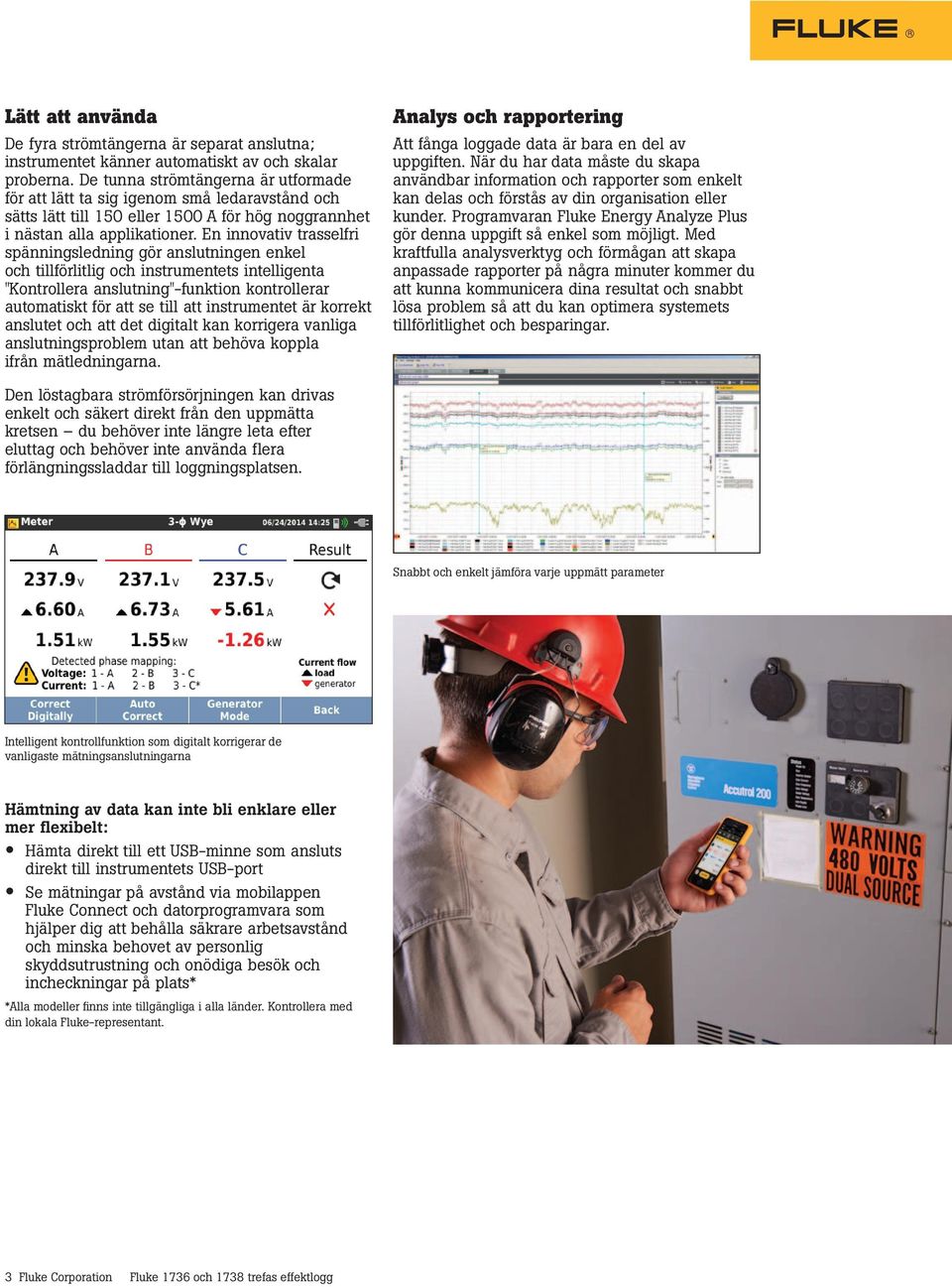 En innovativ trasselfri spänningsledning gör anslutningen enkel och tillförlitlig och instrumentets intelligenta "Kontrollera anslutning"-funktion kontrollerar automatiskt för att se till att