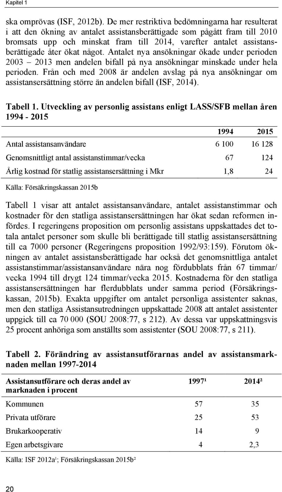 assistansberättigade åter ökat något. Antalet nya ansökningar ökade under perioden 2003 2013 men andelen bifall på nya ansökningar minskade under hela perioden.