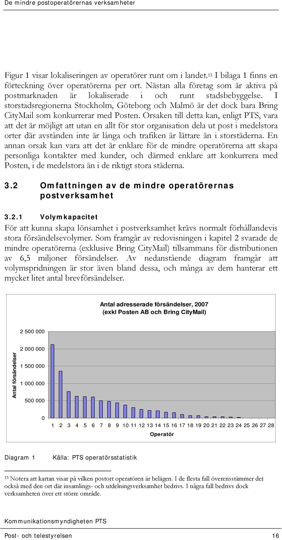 I storstadsregionerna Stockholm, Göteborg och Malmö är det dock bara Bring CityMail som konkurrerar med Posten.