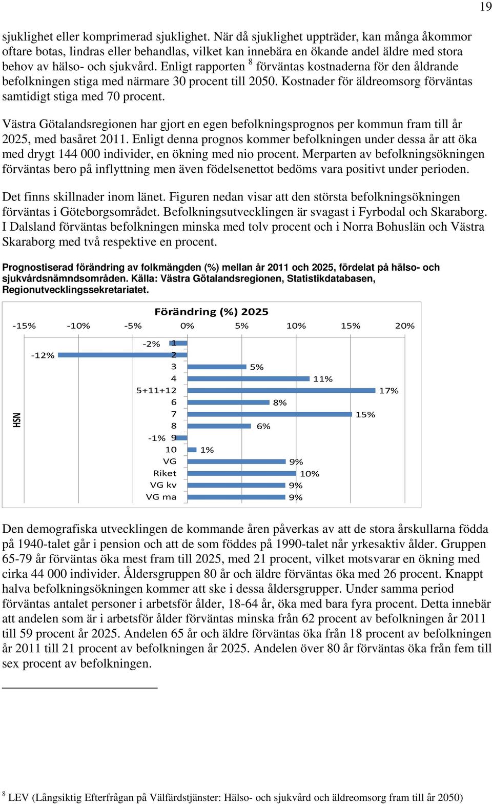 Enligt rapporten 8 förväntas kostnaderna för den åldrande befolkningen stiga med närmare 30 procent till 2050. Kostnader för äldreomsorg förväntas samtidigt stiga med 70 procent.