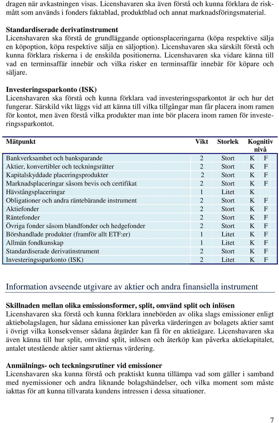 Licenshavaren ska särskilt förstå och kunna förklara riskerna i de enskilda positionerna.