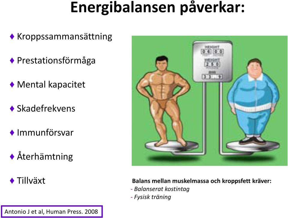 påverkar: Tillväxt Balans mellan muskelmassa och kroppsfett