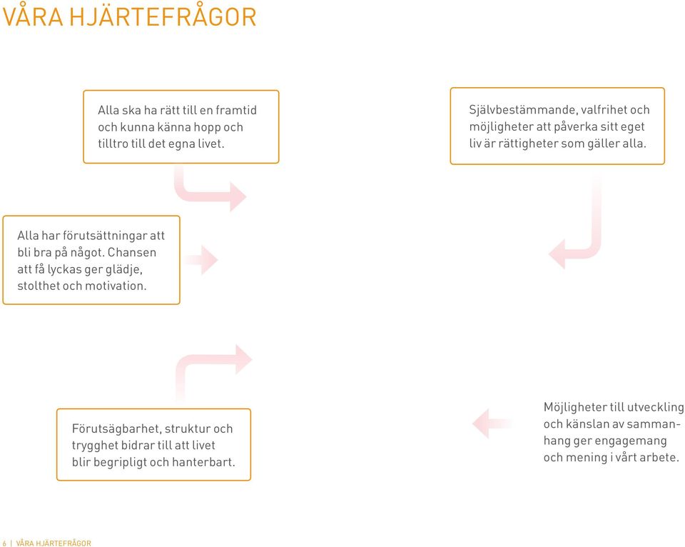 Chansen att få lyckas ger glädje, stolthet och motivation.