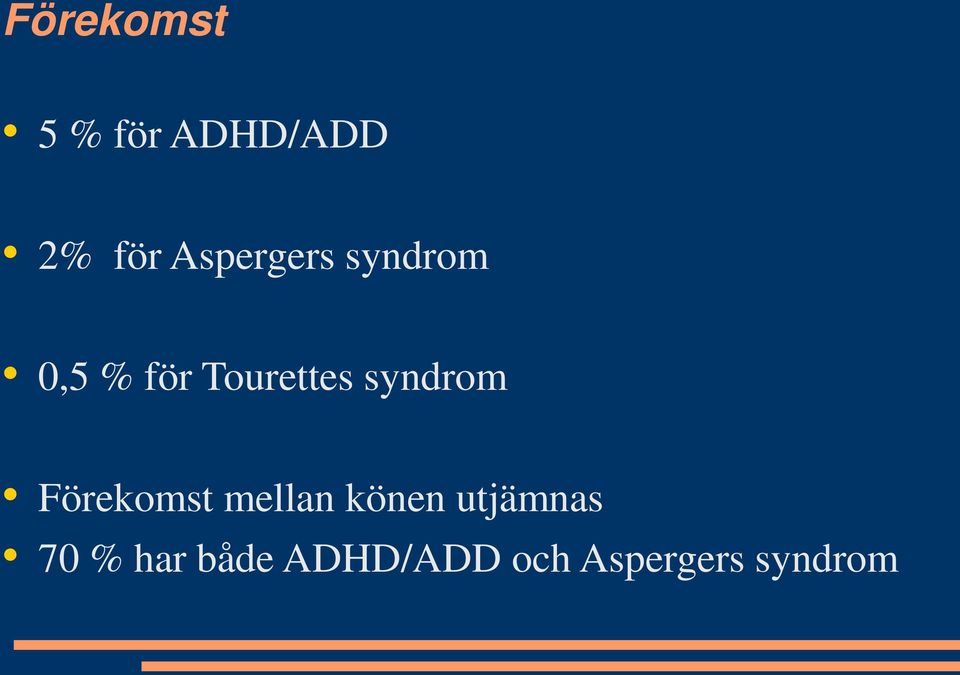 syndrom Förekomst mellan könen