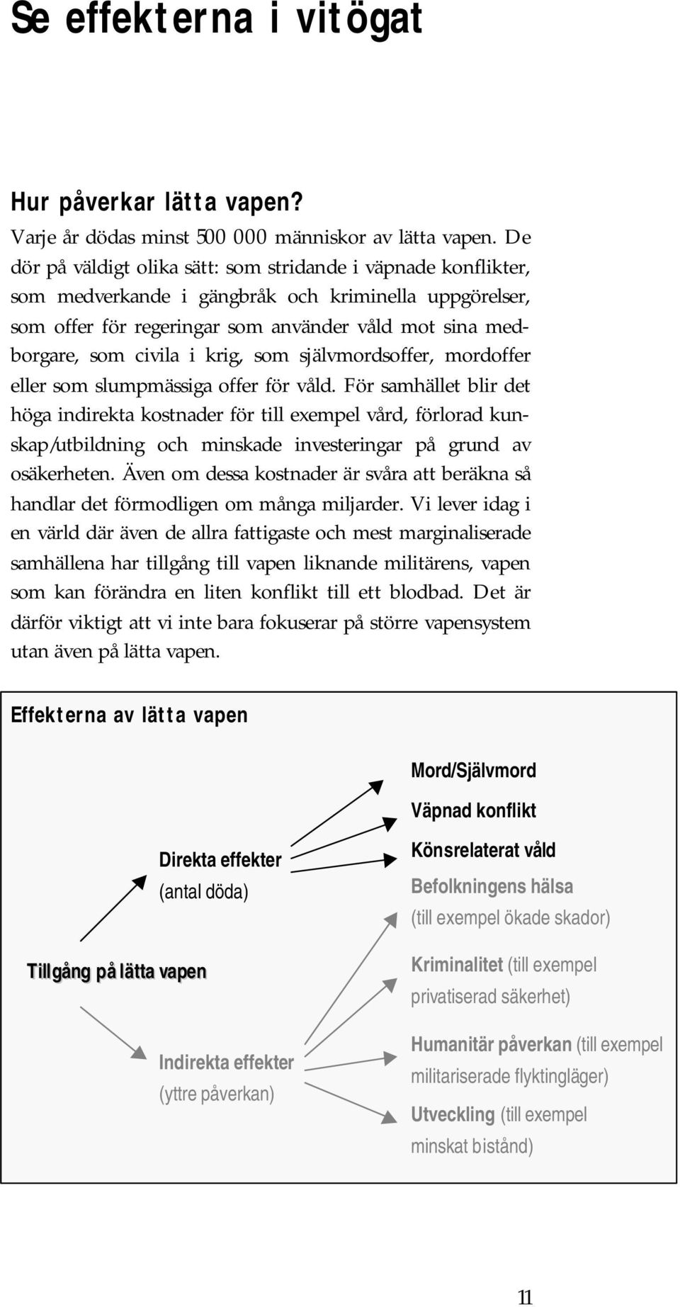 krig, som självmordsoffer, mordoffer eller som slumpmässiga offer för våld.