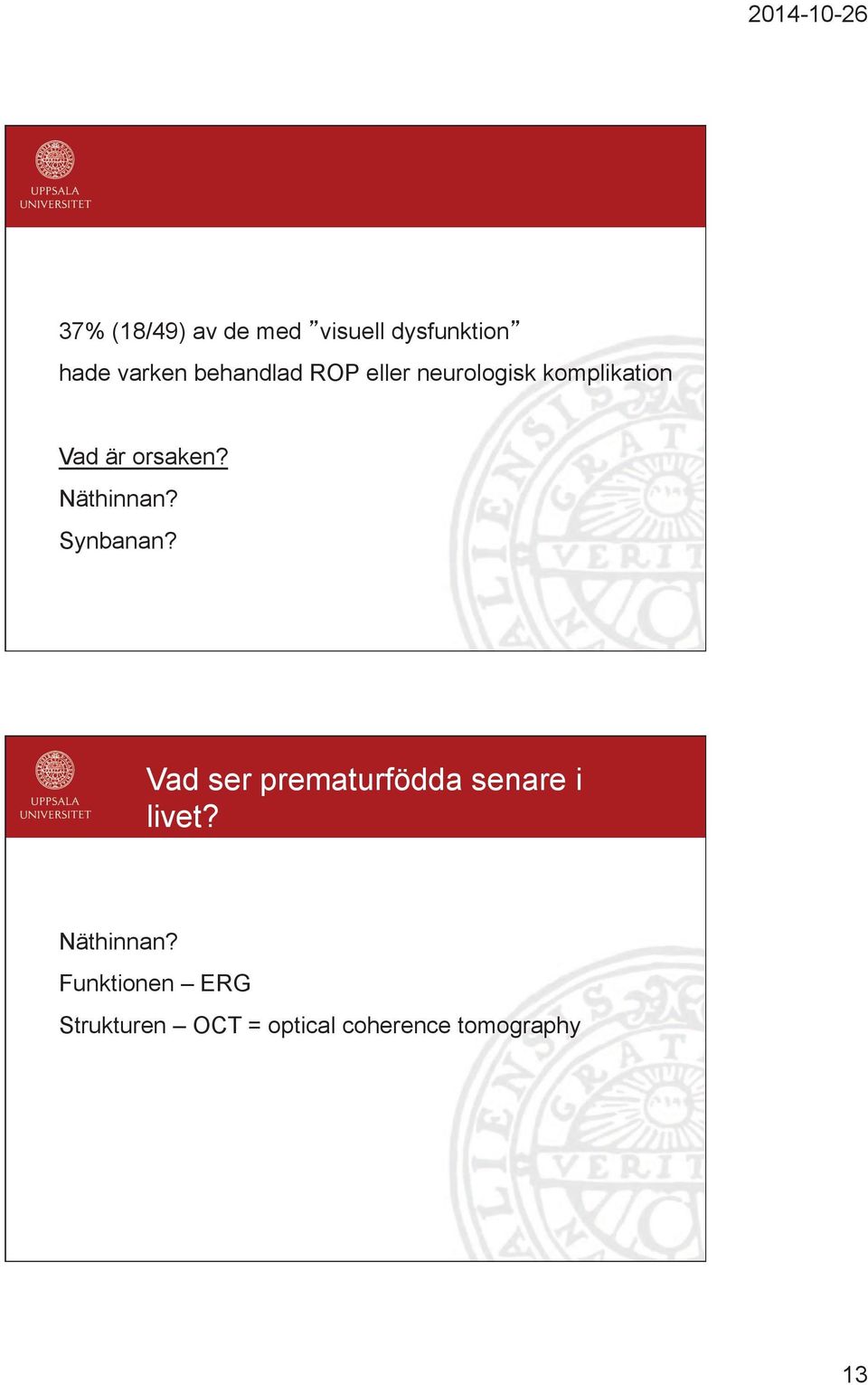 Näthinnan? Synbanan? Vad ser prematurfödda senare i livet?