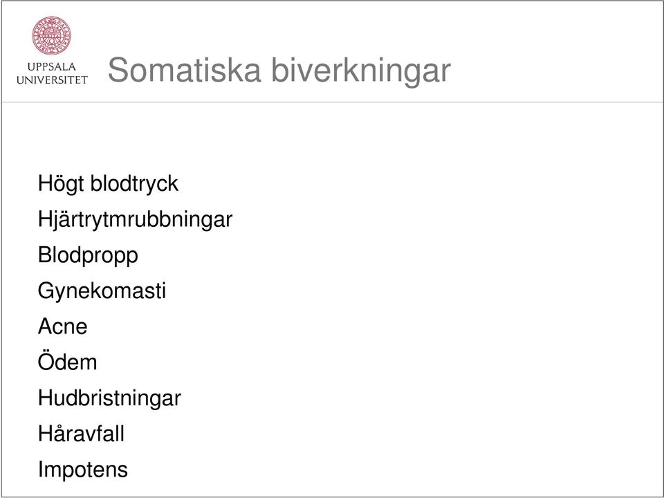 Blodpropp Gynekomasti Acne