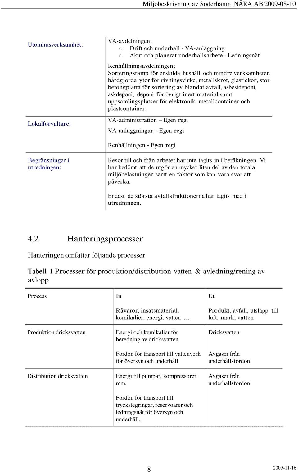 material samt uppsamlingsplatser för elektronik, metallcontainer och plastcontainer.