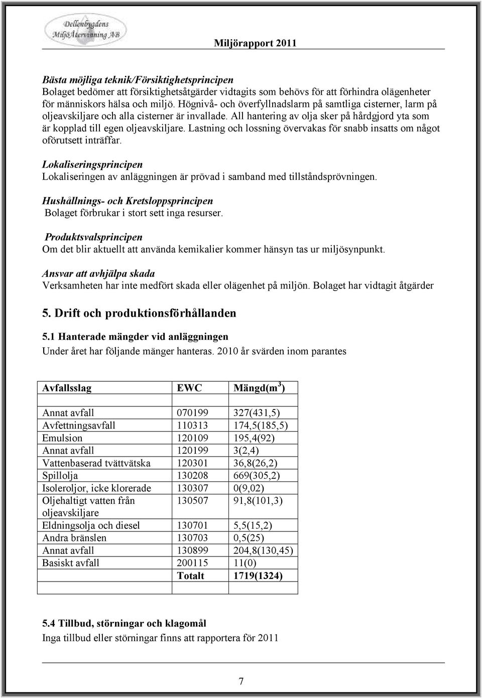 Lastning och lossning övervakas för snabb insatts om något oförutsett inträffar. Lokaliseringsprincipen Lokaliseringen av anläggningen är prövad i samband med tillståndsprövningen.