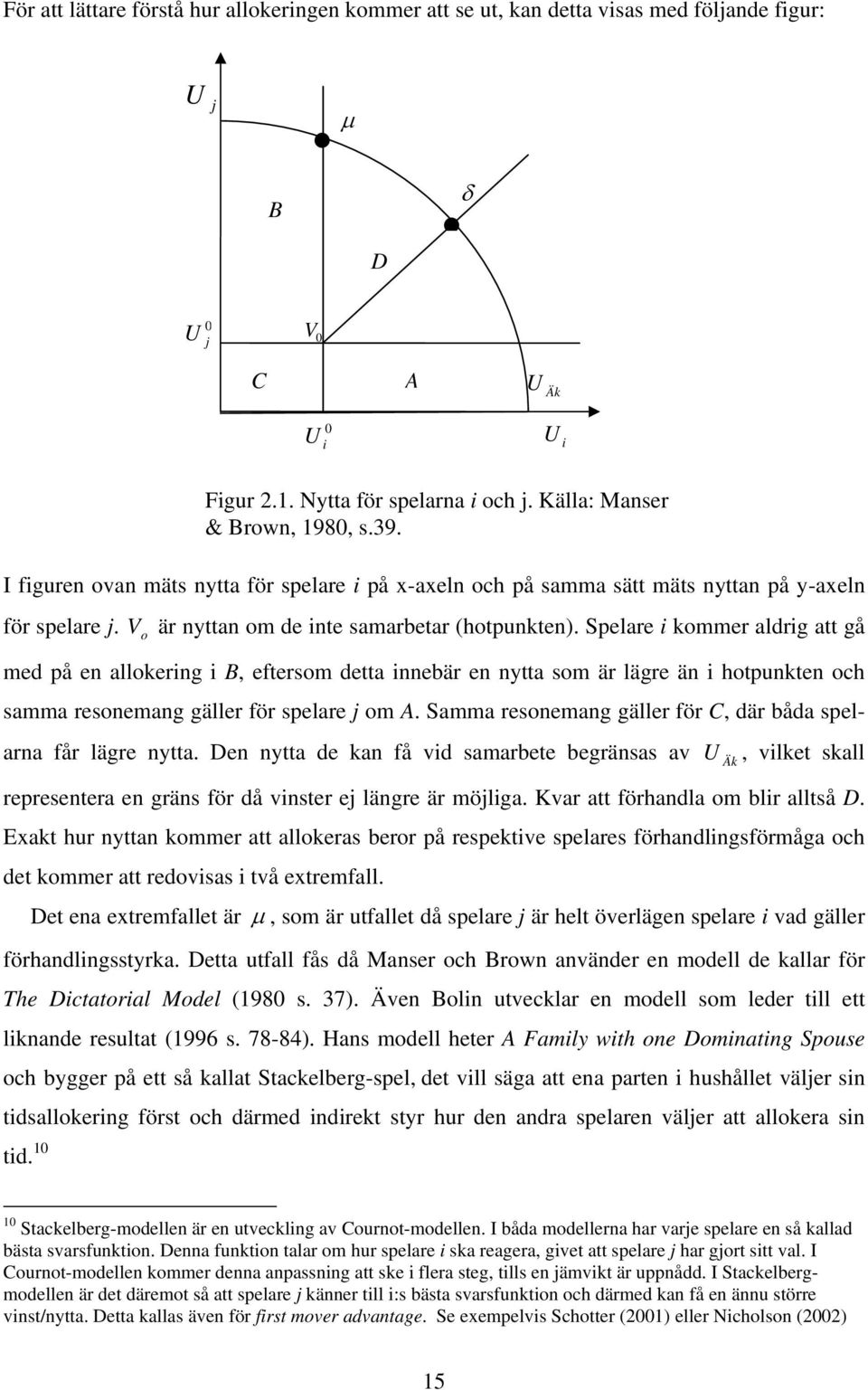 Spelare i kommer aldrig att gå med på en allokering i B, eftersom detta innebär en nytta som är lägre än i hotpunkten och samma resonemang gäller för spelare j om A.