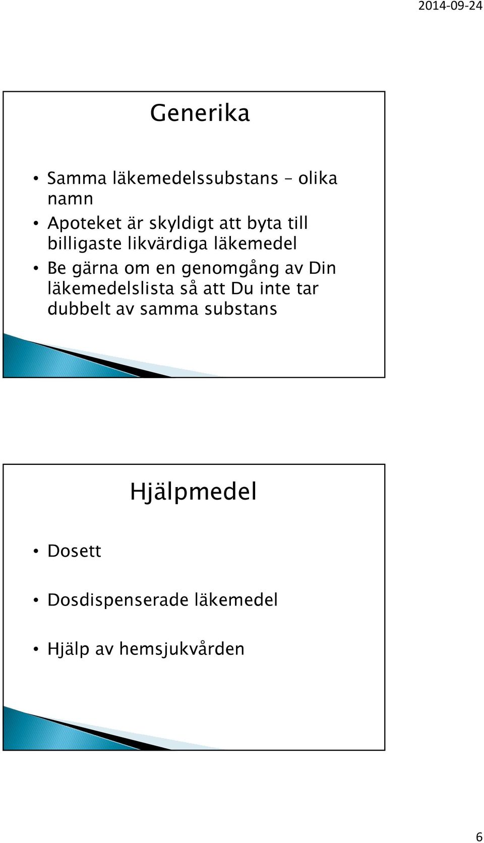 Din läkemedelslista l li så att Du inte tar dubbelt av samma substans