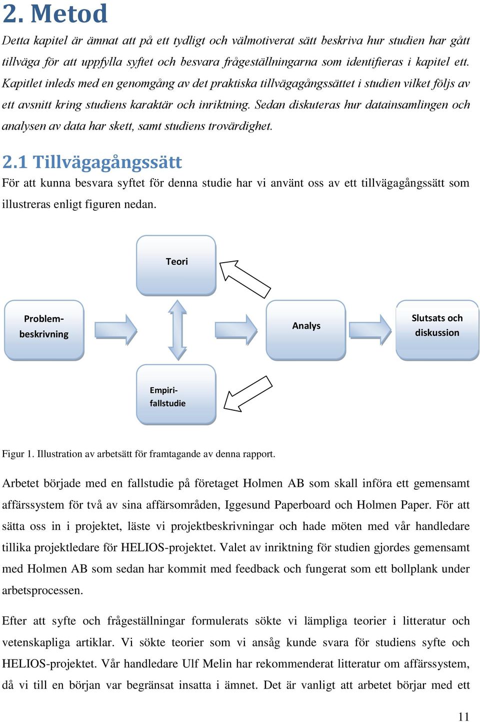 Sedan diskuteras hur datainsamlingen och analysen av data har skett, samt studiens trovärdighet. 2.